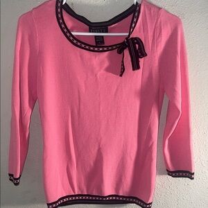 Finity Vibrant Pink Sweater with Dark Accents